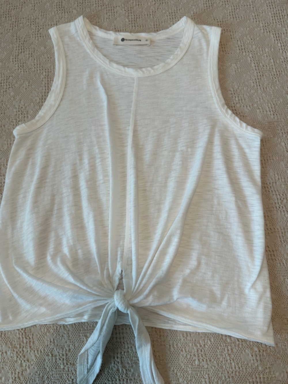 The Impeccable Pig White Tie-Front Tank - Picture 15 of 15